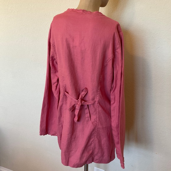 J. Jill NWT Aster Pink Linen Coastal Coatigan Jacket Duster Cardigan Lightweight - Picture 12 of 16